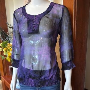 NWT northern reflections size small Elegant Purple Sheer Women's Top